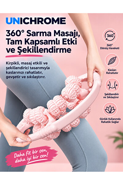 Unichrome 16 Tekerlekli Ayarlanabilir Kas Gevşetici Masaj Aleti Lenf Drenaj R...