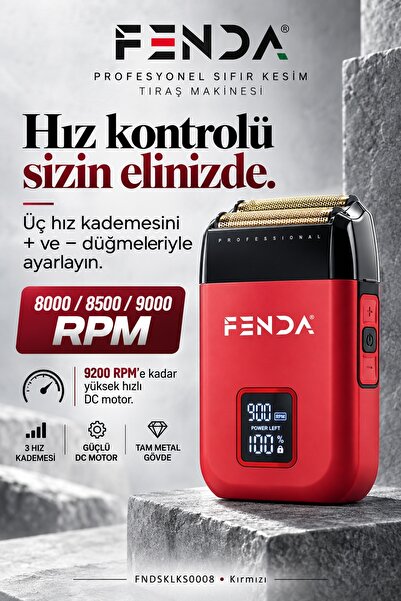 Fenda Profesyonel Sıfır Kesim Tıraş Makinesi Kırmızı FNDSKLKS0008RD
