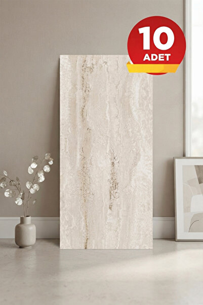 Bien Home 10 Adet, 30x60 Cm Açık Bej Açık Krem Renkler Lüks Mermer Desenli Ke...