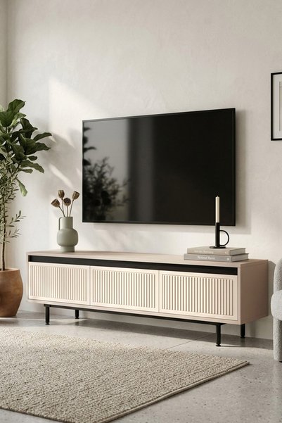 Yurupa Grand Serisi 160 cm 3 Kapaklı Membran TV Ünitesi Modern Ayaklı TV Sehp...