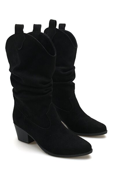 MODAADAM Women's Hector Bellows Detail Low Heel Cowboy Black S - Black