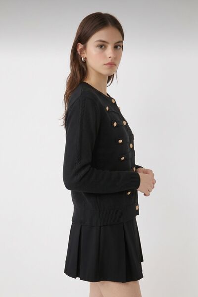 soft&basic Kadın Düğmeli Bisiklet Yaka Triko Crop Hırka
