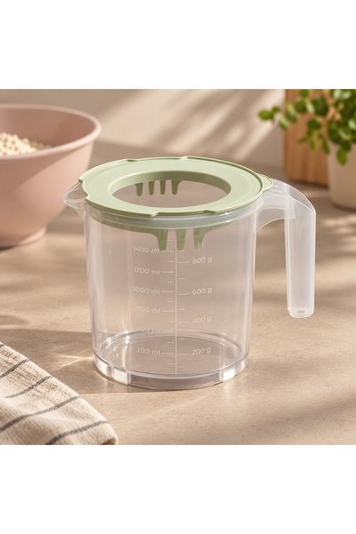 Emofom 1600 ml Mixing Cup Splashproof Measuring Mixer Cup