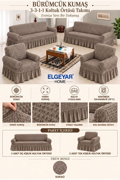 elgeyar Bürümcük Sofa Sofa Bed Cover Armchair Cover 3 3 1 1