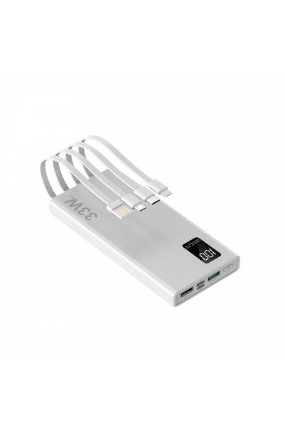 MetaForce 20.000 mAh 33W Hızlı Şarj Kendinden 4 Kablolu Led Ekranlı Tüm Cihaz...