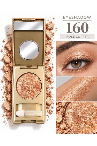 KAJAL Metalik Altın, Işıltılı Toz Göz Farı -Metallic Gold Eyeshadow No:160