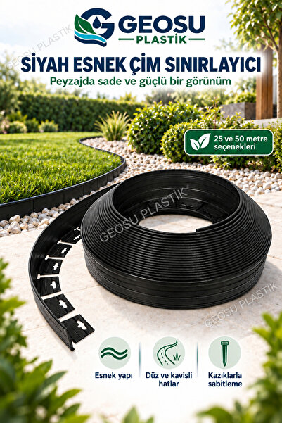 SouTech Üreticiden Siyah Çim Ayırıcı, Peyzaj Sınırlayıcı - Toprak Taş Ayıracı...