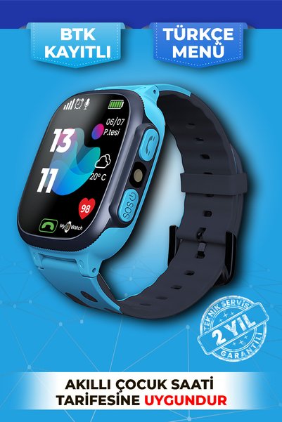 BabySmart Q15 Akıllı Çocuk Takip Saati - Sim Kartlı Arama, Kameralı, Gizli Dinleme Özellikli - Mavi