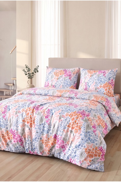 Medaillon Home Set cuvertură de pilota dublă Viva cu cearșaf elastic cu model...