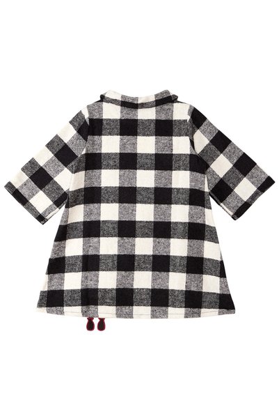 Denokids Rochie în carouri pentru fetițe Ponpon cu jucărie la guler