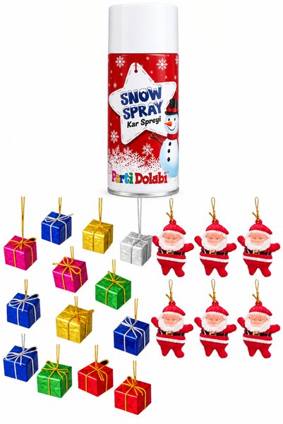 Parti dolabı Yılbaşı Çam Ağacı Süsü Seti: 6lı Noel Baba Süs - 1 Erimeyen Kar ...