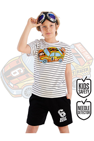 MSHB&G Trkački automobil Prugasto Set letnjih šortsa za dečake T-shirt