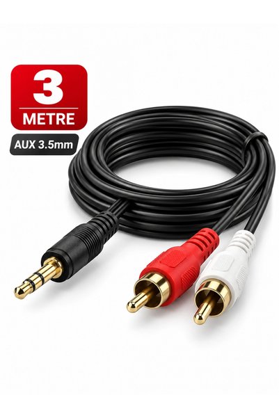 jetucuzal Platoon PL-8561 3M Metre Rca Aux 3.5mm Ses Sistemi Kablosu
