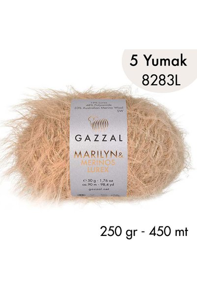 Gazzal Marilyn & Merinos Lurex 8283 L- 5 yumak 250 gr
