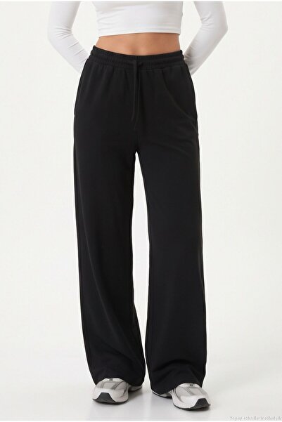 Ritnice Pantaloni de sport negri cu picioare largi Modal Select pentru femei
