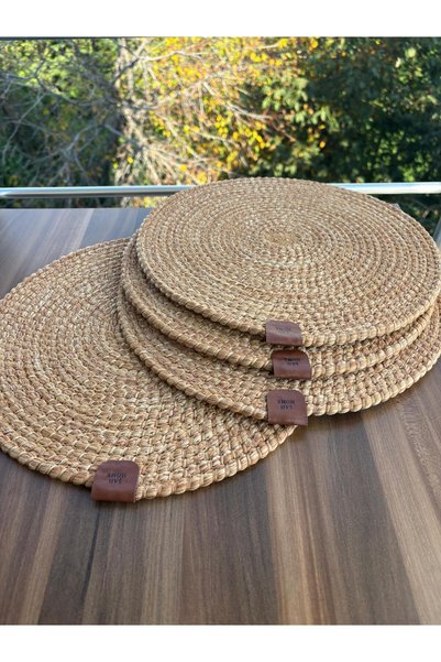 ŞAH HOME 4'lü Yuvarlak Supla – 33 cm Amerikan Servis - Leke Tutmaz - Natural