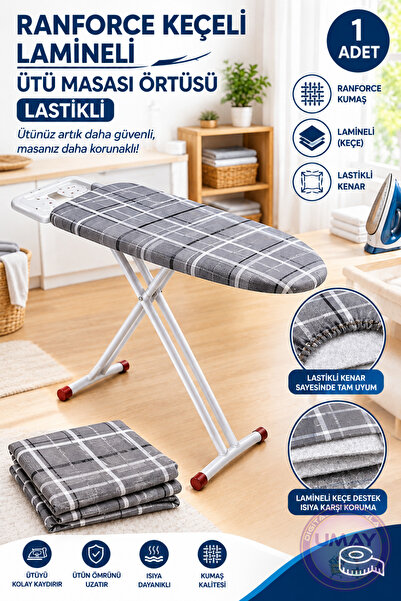 Umay Ütü Bezim Isıya Dayanıklı Ranforce Keçeli Ütü Masası Kılıfı 140x50 cm | ...