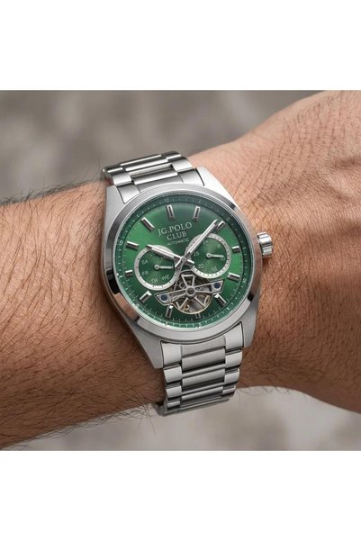 JG. Polo Club Automatic Green Dial Steel Case 2 Year Warranty Jpc.0725 S04102...