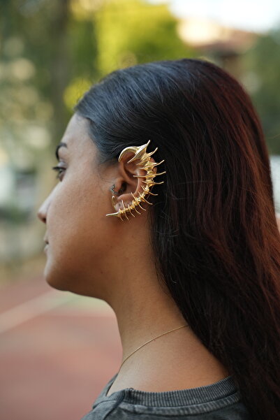 AG23 Omurga Sol Kulak Deliksiz Rave Techno Gothic Earcuff Küpe