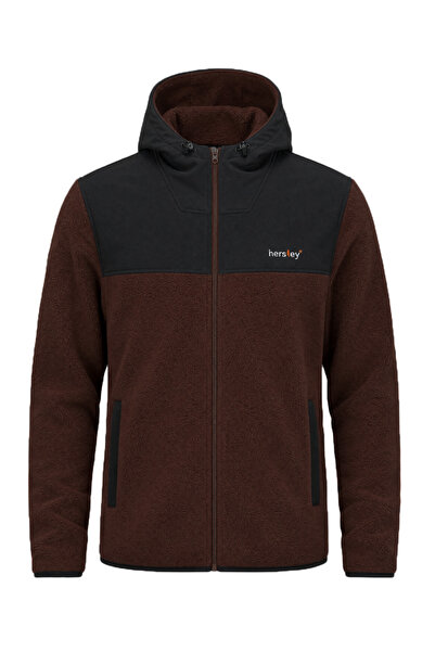 Hersley New Season Coated Hooded Men's Fleece Jacket