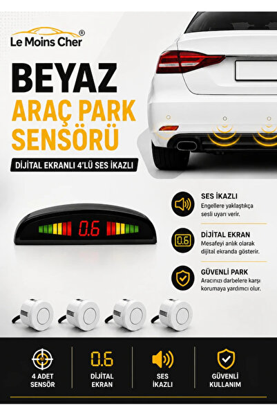 Fiat Linea Dijital Ekranlı Araç Park Sensörü Ses Ikazlı Beyaz Renk