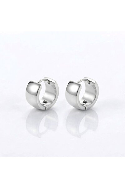 Siya Silver Kararmaz Çelik Unisex Minimal Halka Küpe-1,3 cm