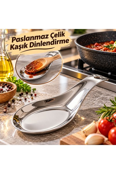 Senz Paslanmaz Çelik Kaşık Altlığı ve Kepçe Dinlendirme