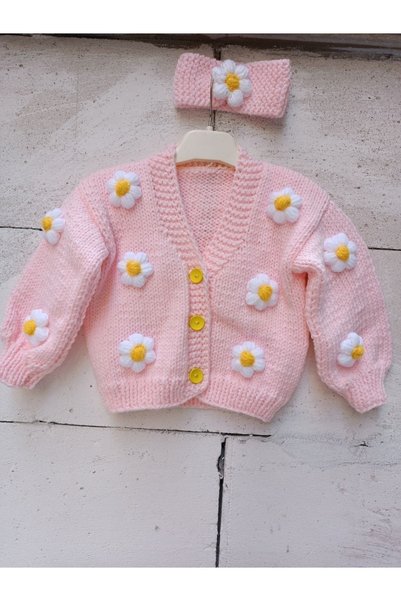 EL ÖRGÜSÜ CİCİ BEBE Şeker Pembe Bebek Hırka