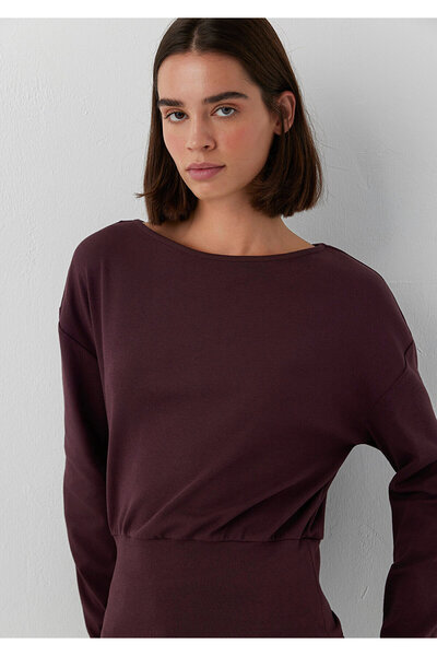 Mavi Bordo top sa lađastim izrezom i detaljima u struku, regularni kroj / nor...