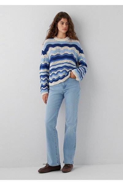 Mavi Pulover Jacquard bleumarin, croială normală 1710974-91041