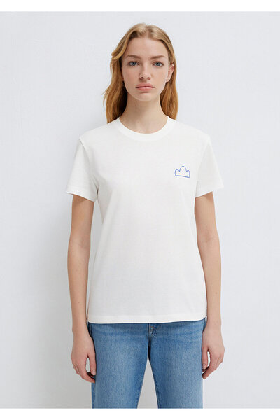 Mavi Printed Off-White Women's T-Shirt M1613740-70057