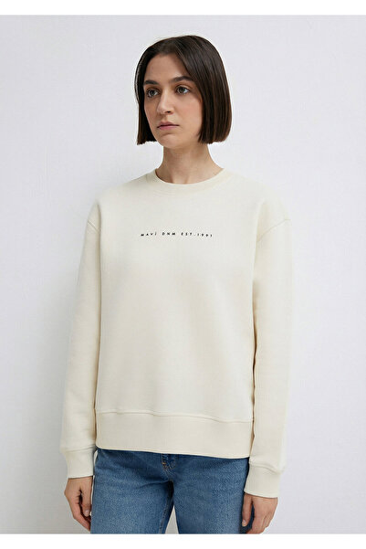 Mavi Denim Baskılı Ekru Sweatshirt 1S10525-80194
