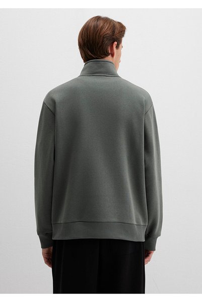 Mavi Logo Yarı Fermuarlı Yeşil Sweatshirt 0S10585-71598