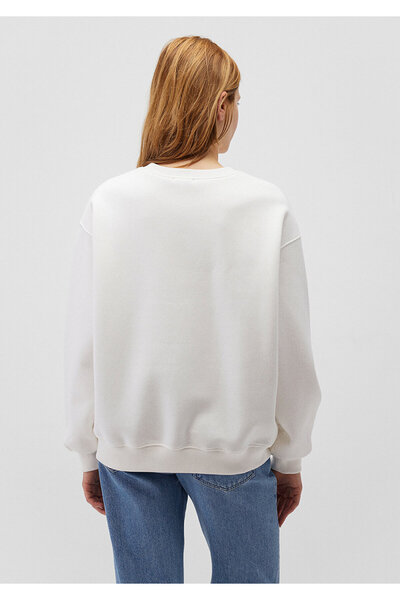 Mavi Crew Neck White Basic Sweatshirt 1610198-70057