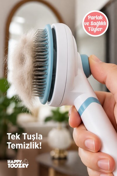 Happy Toozey Ht08 Cat and Dog Hair Collection Brush |   Self-Cleaning Pet Comb |   Hair Removal Brush with Massage Feature