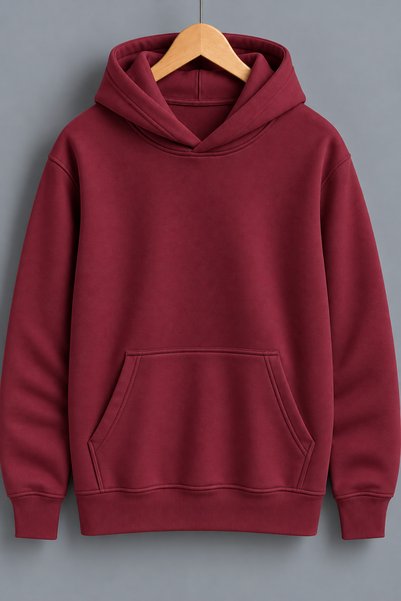 CALİBRA Unisex Basic Burgundy Sweatshirt Hoodie