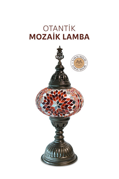 House Pratik ML06 Renkli Mozaik Cam Masa Lambası - Otantik Osmanlı Gece Lamba...