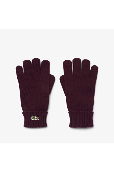 Lacoste Unisex Yün Bordo Eldiven