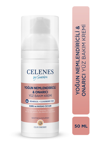 Celenes Cloudberry Yatıştırıcı Yüz Kremi Hassas Ciltler 50 ml
