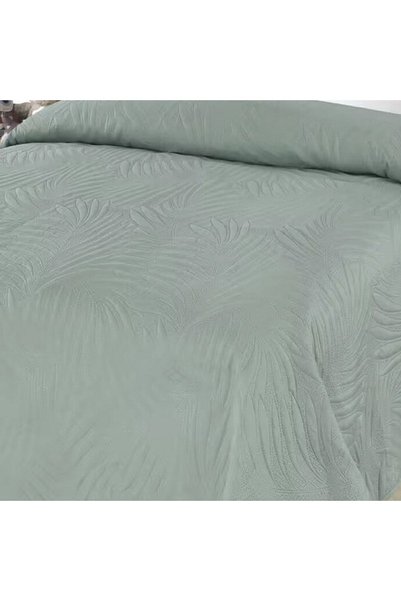 OEM Cuvertura cu Doua Fete Verde Menta Model Frunze 160x230cm - Cuverturi Pat Persoana, Decoratiuni Casa