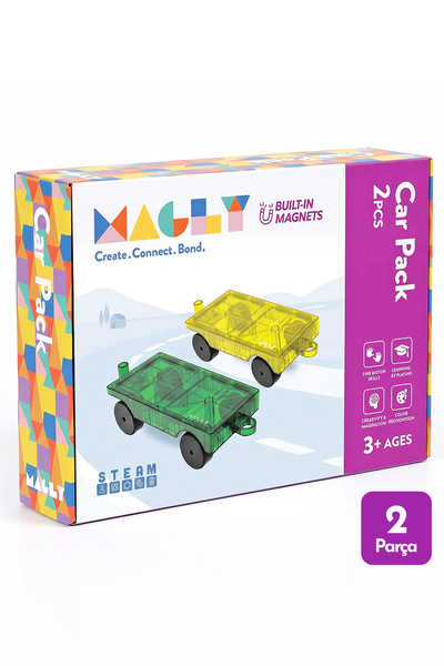 Magly Magnetic Cars Manyetik Araç Oyun Seti - Manyetik Yapı Blokları Araba Ek...