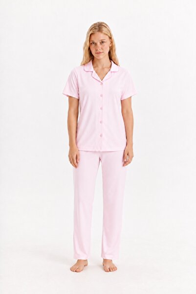Generic Brand Set pijamale de maternitate pentru gravidă cu nasturi din bambu...