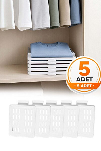 omilife Organizator de tricouri din plastic 5 buc. Organizator de dulap pentr...