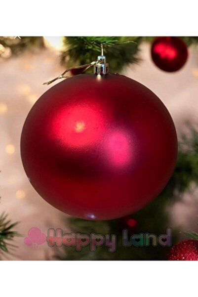 Happyland زخرفة شجرة عيد الميلاد الصنوبر حجم كبير كرة عيد الميلاد اللون الأحم...