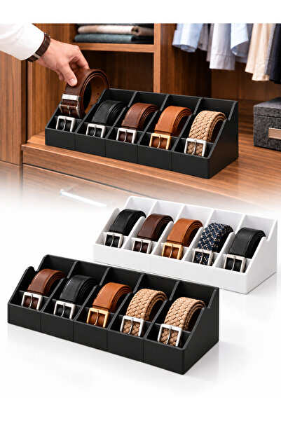 omilife 5 Compartment Black and White Belt Socks Jewelry Makeup Organizeri Cl...
