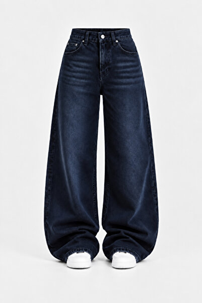 J&KSTORES Pantaloni din denim largi, cu buzunare, cu aspect retro și croială ...