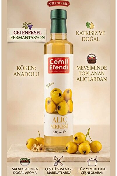Cemilefendi Alıç Sirkesi 500 ml Katkısız – Doğal Ve Saf