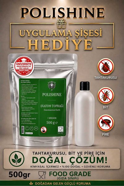 POLİSHİNE Diatom Toprağı 500GR %100/ Tahtakurusu, Bit ve Parazit Tozu Yürüyen...