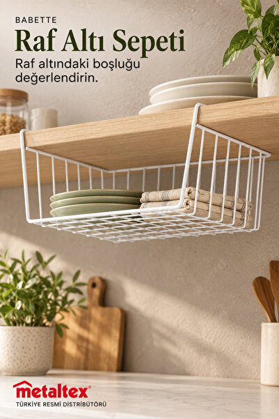 Metaltex Babette Raf Altı Sepeti Beyaz