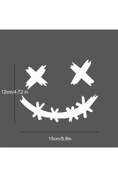 Choice White Waterproof Reflective Stickers for Motorcycle Helmet, Demon Smil...